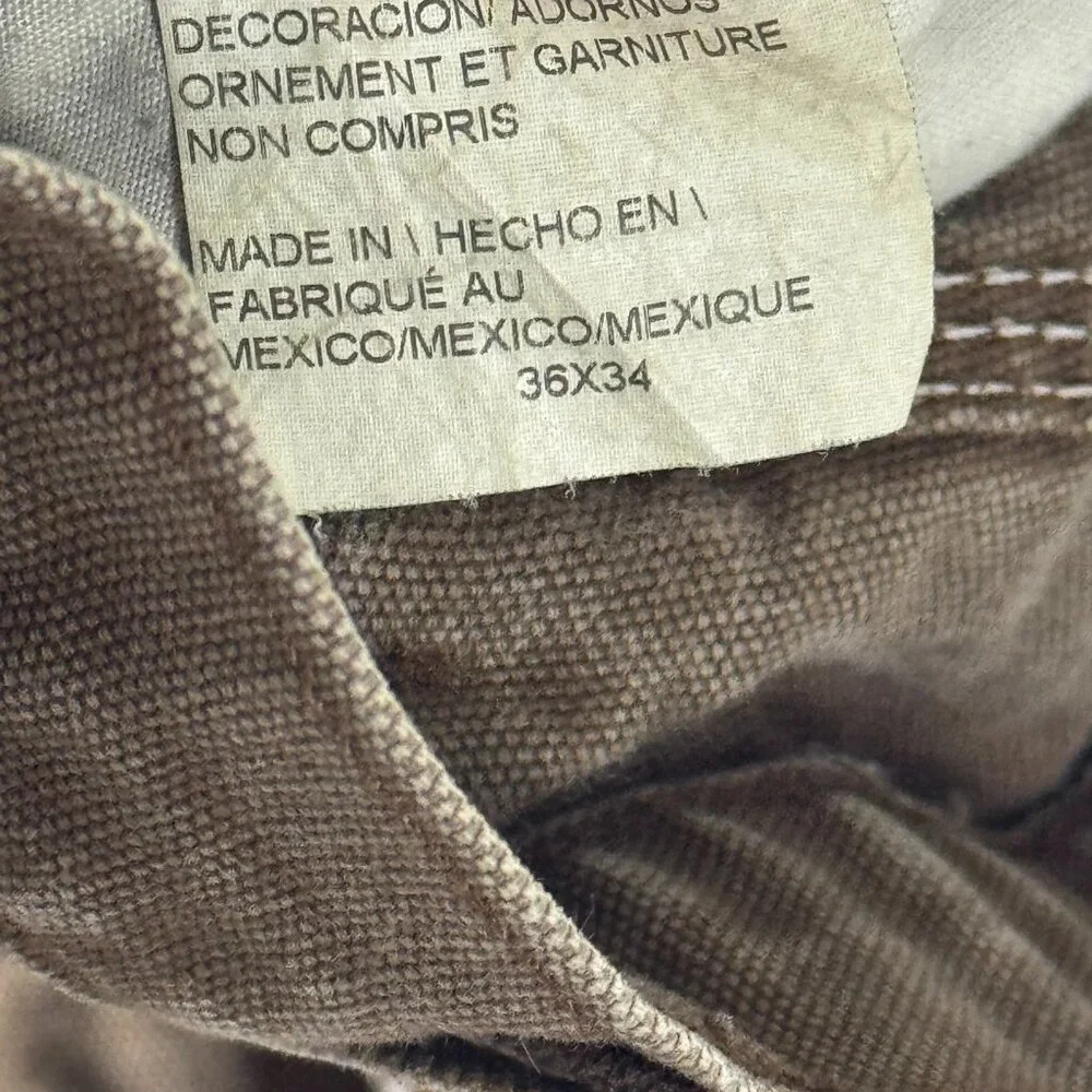 Dickies Men's Carpenter Duck Pants Brown Relaxed Fit Straight Leg Workwear 36x34 - Picture 8 of 12